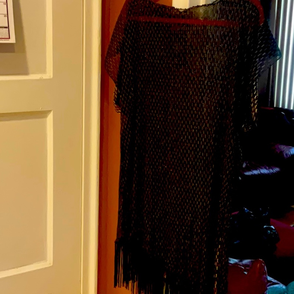 Swimsuit coverup beautiful black lace and gold one size fits all stunning